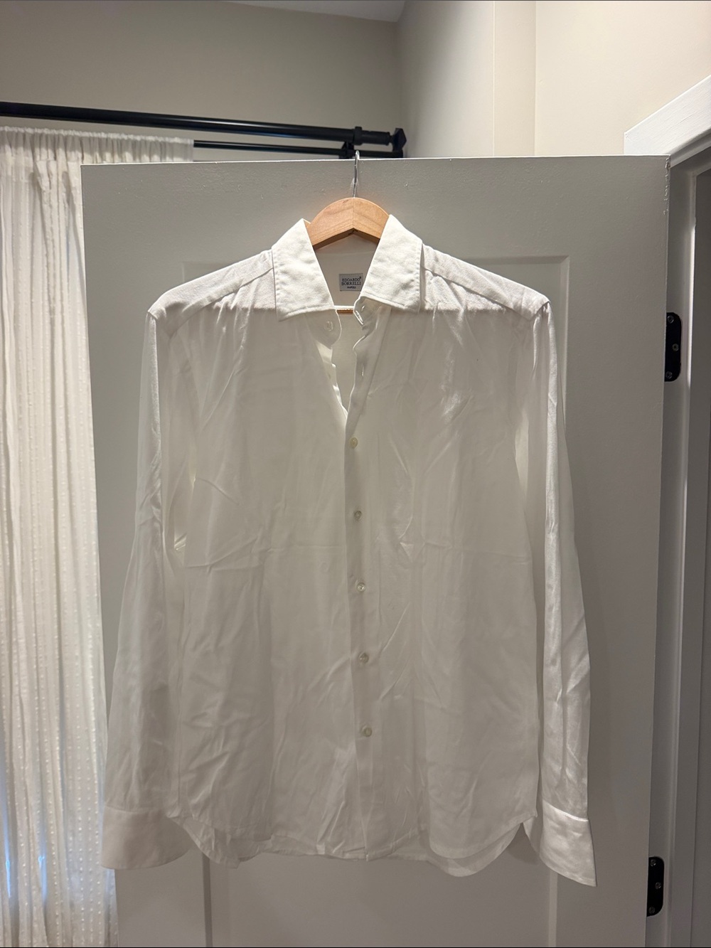 Men's White Long-Sleeve Dress Shirt by